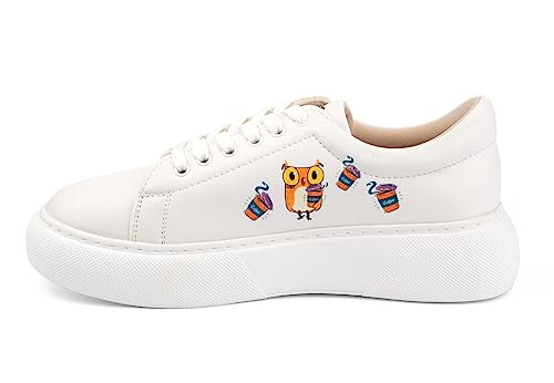 Mumka Damen Coffee Owl Sneaker, braun, 41 EU Mumka Damen Coffee Owl Sneaker, braun, 41 EU von Mumka