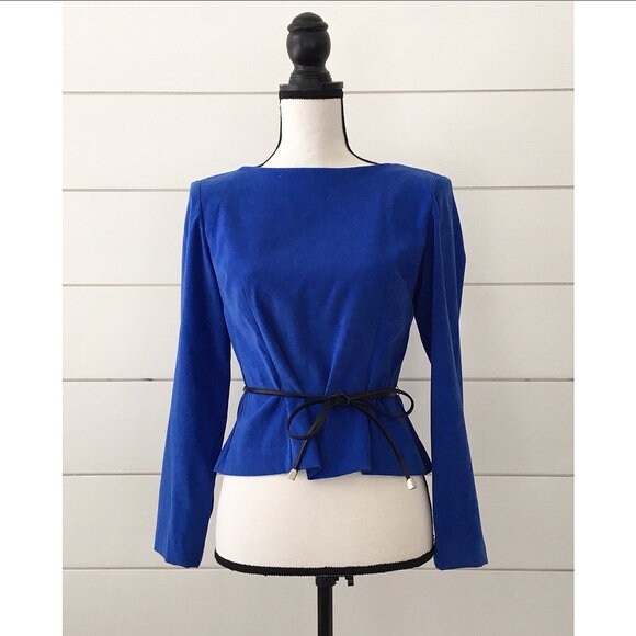 Jahrgang 1980Er Jahre | Langarm Gürtel Bluse von MumtazVintage