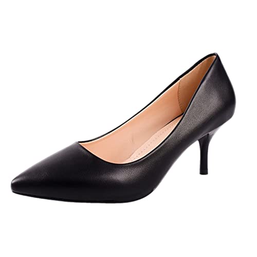 Mumuj Damen Büro Arbeit Gericht Gespitzte Geschlossene Schuhe Damen Sommer Stiletto Plattform Hochzeit Kleid Heels Damenschuhe Sommer Casual Mode Schuhe Casual Schuhe (Schwarz, 38) von Mumuj