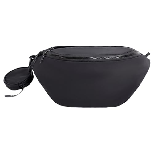 Bequeme Herren-Reise-Hüfttasche mit geräumigen Fächern, Schultertasche, Outdoor-Crossbody-Tasche für Enthusiasten, Schwarz von Mumuve