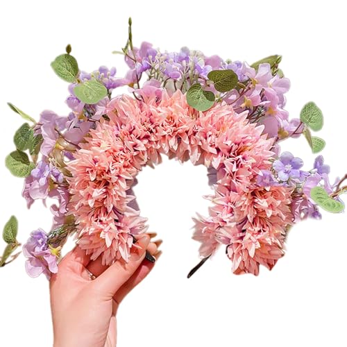 Böhmische Brautgirlanden, Blumen-Haarband, Haarband für Mädchen, Seidenkopf-Reifen, Haar-Accessoire, bunte Blumen, Kopfschmuck, Hochzeit, Festival, Stirnband von Mumuve