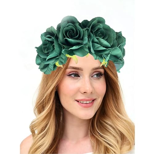 Brautdusche Blume Stirnband Frauen Hochzeit Hairhoop Rose Haarband für Mädchen Frauen Sommer Kopfschmuck Blume Stirnband von Mumuve