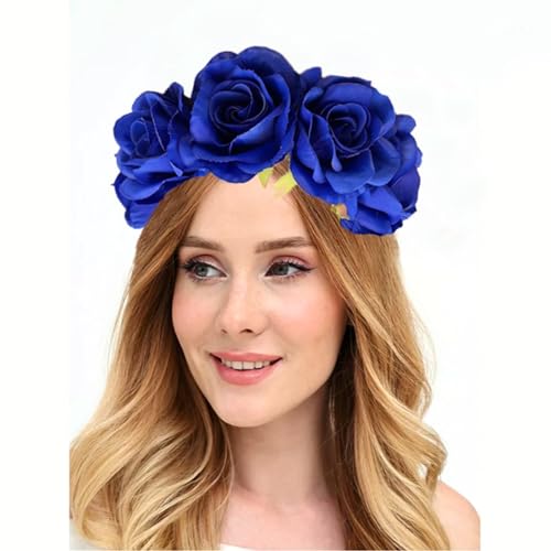 Brautdusche Blume Stirnband Frauen Hochzeit Hairhoop Rose Haarband für Mädchen Frauen Sommer Kopfschmuck Blume Stirnband von Mumuve