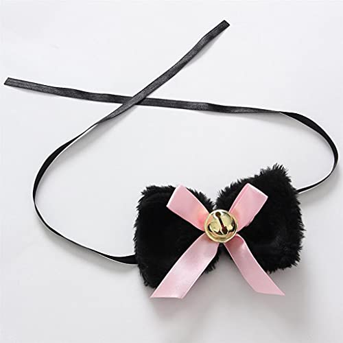 Haarband für Damen, Damen, Damen, für Katze, Kätzchen, Dienstmädchen, Cosplay-Kostüm, Set, Plüsch, Ohr, Stirnband, Schleife, Kragen, Choker, Schwanz, Pfoten, Handschuhe, Anime von Mumuve