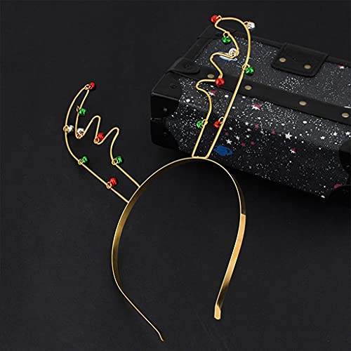 Haarband für Damen, Rentier-Haarband mit Metallgeweih, Haarreifen für Mädchen und Frauen, Weihnachts-Stirnband für kreative Festival-Kopfschmuck von Mumuve