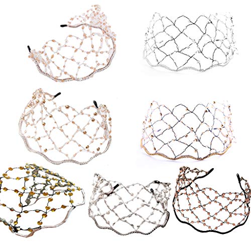Haarband für Damen, barockes Luxus-Kristall für Kopfkette, Brautschmuck, Hochzeit, Perlen, Netz, Metallkopf von Mumuve