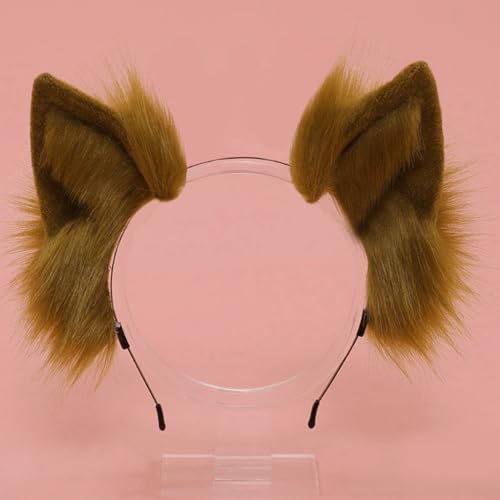 Haarband für Damen, für Katzen, Kunstohren, einfarbig, Plüsch, Cosplay, Tierhaarreifen von Mumuve