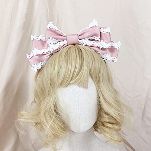 Haarband für Damen, große Schleife, Spitze, süßes Band, Stirnband, mehrfarbig, Cosplay, Requisiten, Dienstmädchen, Anime, Kopfschmuck, Zubehör von Mumuve