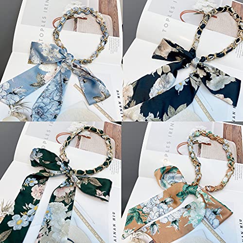 Haarband für Damen, modisches Band für Kopfwickel, lange gedrehte Kette, Haarreifenmuster, elegantes Haarband, verlängerte Schleife Haarband für Damen, modisches Band für Kopfwickel, lange gedrehte Kette, Haarreifenmuster, elegantes Haarband, verlängerte Schleife von Mumuve