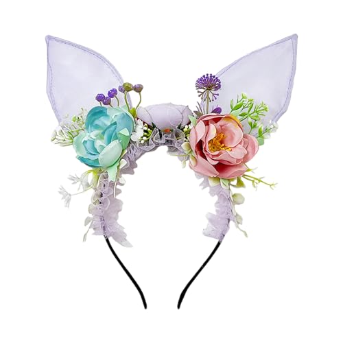 Haarreif mit großen Hasenohren, Polychrom-Blume, weibliches Anime-Haarband für Kinder und Jugendliche Haarreif mit großen Hasenohren, Polychrom-Blume, weibliches Anime-Haarband für Kinder und Jugendliche von Mumuve