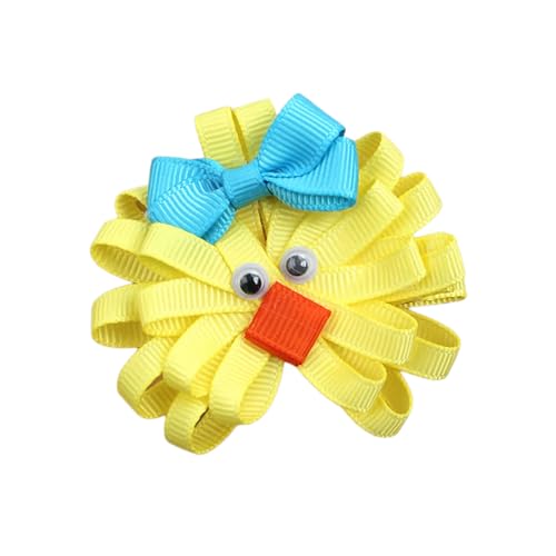 Haarspange mit Frühlings-Oster-Motiv, Huhn/Hasen-Haarnadel, Stoff-Haarspange für Kinder, Festival-Look, Urlaubsdekoration von Mumuve
