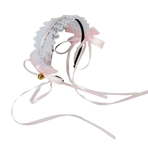 Lolita Haarband für Damen, gerüscht, Spitze, langes Band, Schleife, Glocken, Steampunk, Cosplay, Haarreifen von Mumuve
