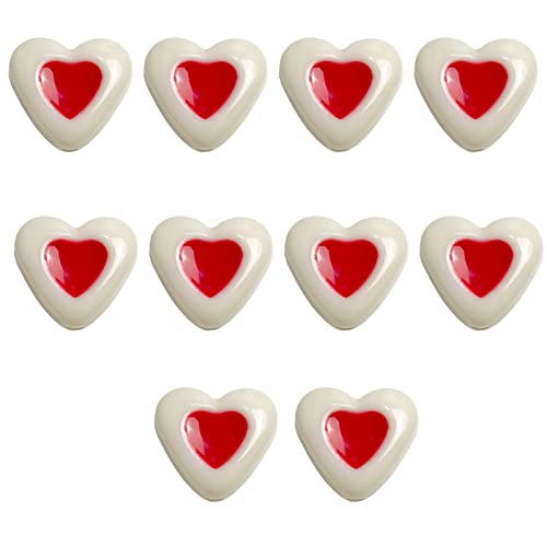 Mumuve 10 Stück Herz Perlen Herz Abstandshalter Acryl Lose Perlen Herzförmige Perlen Für Die Herstellung Von Armbändern Halsketten Ohrringen Lose Herz Perlen von Mumuve