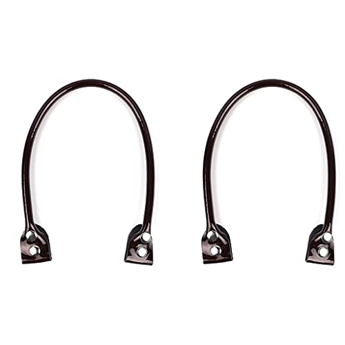 Mumuve 2 Handtaschengriffe aus PU-Leder mit Knopf für Handtaschen, Lederkaffee, 11.7x7.8in von Mumuve