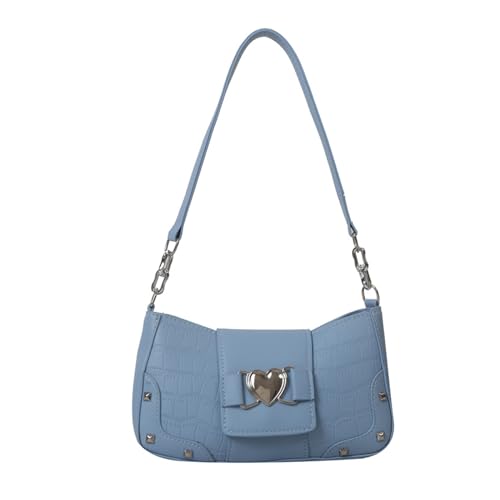 Mumuve 2023 Neue Achseltasche Vintage Umhängetasche Mode Trendige Taschen Kleine Quadratische Tasche Unterarmtasche für Mädchen Frauen Vielseitig, blau, As shown in the picture (error 1-3cm) von Mumuve
