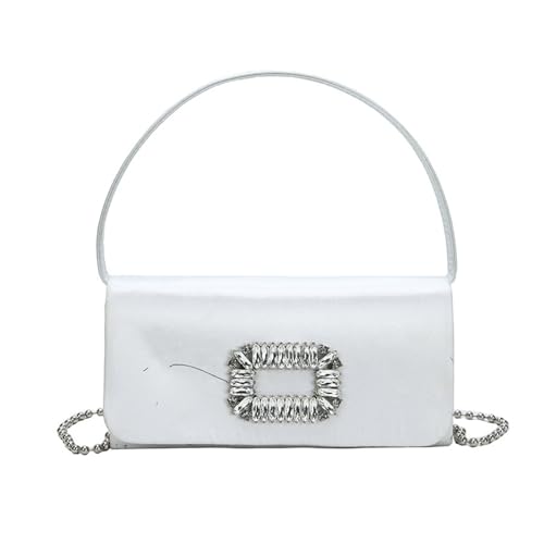 Mumuve 2023 Neue Tasche Nylon Handtasche Handytasche Umhängetasche für Mädchen Frauen Mode Kette Tasche Crossbody Bag Quadratisch, weiß, As shown in the picture (error 1-3cm) von Mumuve