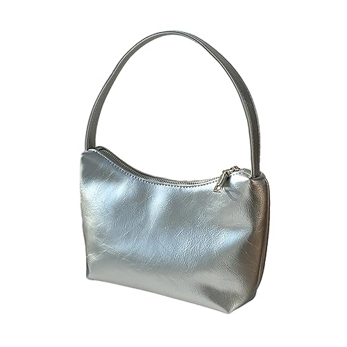 Mumuve 2023 Neue Umhängetasche Unterarmtasche für Mädchen Frauen Trendy Achsel Geldbörse Mode Freizeit Handtasche Groß, silber, As shown in the picture (error 1-3cm) von Mumuve