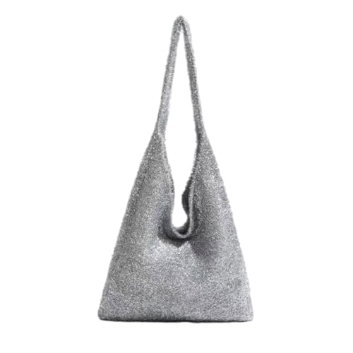 Mumuve 2023 Umhängetasche Glitzernde Tasche Vielseitig Große Kapazität Einkaufstasche Mode Handtasche für Mädchen Frauen Trendy, silber, As shown in the picture (error 1-3cm) von Mumuve