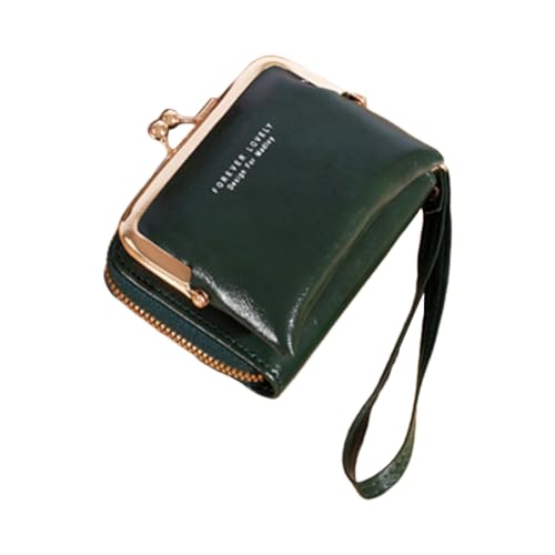 Mumuve 2023 Wristlet Wallet Multi-Slot PU Kreditkartenetui Frau Mädchen mit Handgelenkschlaufe Münzgeld, dunkelgrün, Size: Approx. 11x12cm/4.33x4.72in von Mumuve