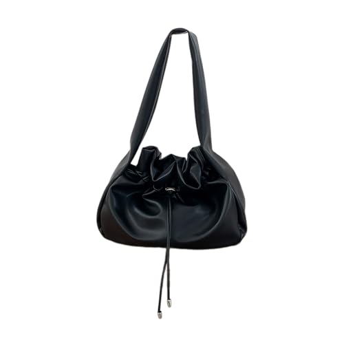 Mumuve Beuteltaschen und Geldbörsen für Damen, Kordelzug und Schulterhandtaschen, Kordelzug oben, Schwarz , 34.5*10*26cm von Mumuve