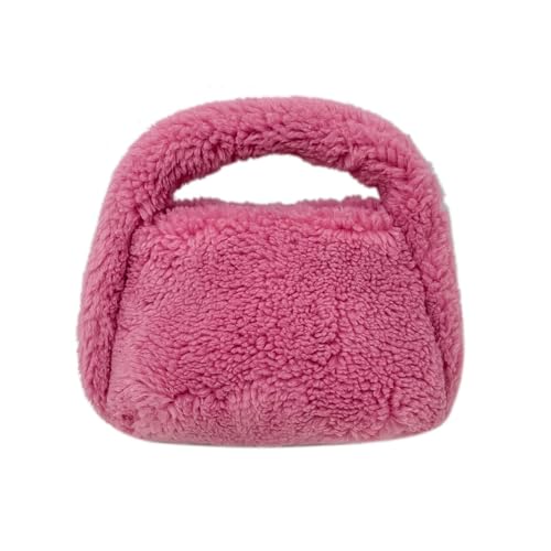 Mumuve Bonbonfarbene Plüsch-Handtasche, modisch und weich, praktische Geldbörse für den täglichen Gebrauch, Mehrfarbig: 5, 20cm * 9cm * 14cm von Mumuve