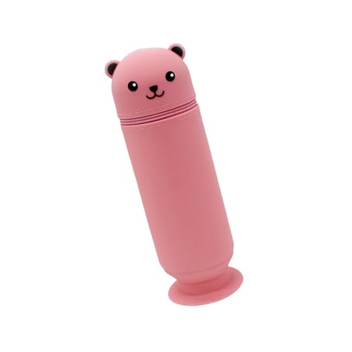 Mumuve Cartoon Bär Stifthalter Silikon Federmäppchen mit Saugnapf für Stift Bleistift Marker Schule Büro und Zuhause, Mehrfarbig, 10 Stück, Size: about 18x6.7cm/7.09x2.64'' von Mumuve