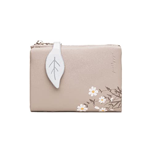 Mumuve Damen-Geldbörse, klein, Kartenhalter mit Münzfach, weich, kompakt, khaki, 11.5 cm * 8.5 cm * 3.0 cm von Mumuve