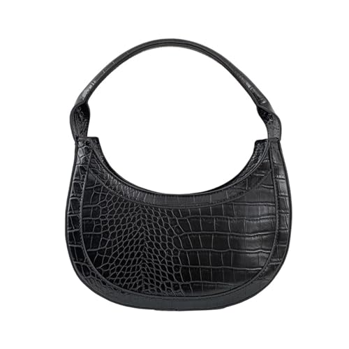 Mumuve Damentasche aus PU-Leder, modische Umhängetasche, Geldbörse, Einkaufstasche, Dating-Tasche, Mondtasche, Schwarz , As shown in the picture (1-3cm error) von Mumuve