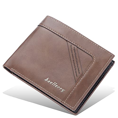 Mumuve Faltbare Herren-Geldbörse aus PU-Leder mit mehreren Taschen, braun, Size: approx.10x2x12cm/3.93x0.78x4.72in von Mumuve
