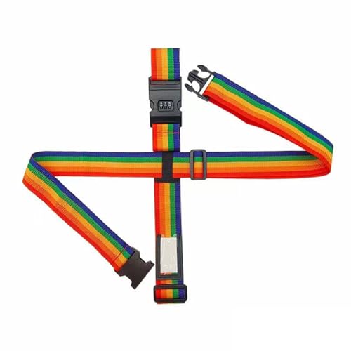 Mumuve Gepäckgurt für Männer und Frauen, verstellbarer Koffergürtel, Packgurt mit Schnalle, Reise, Regenbogenfarben, Unfolded: 210*190cm von Mumuve