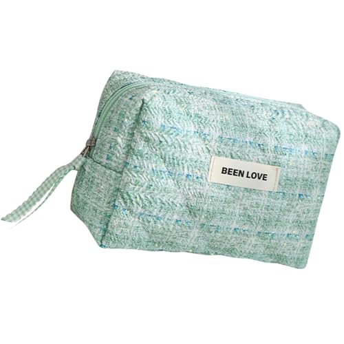 Mumuve Gesteppte Kosmetiktasche, große Kapazität, Make-up-Tasche, tragbare Make-up-Tasche, Kulturbeutel für Damen, grün, As shown in the picture (error 1-3cm) von Mumuve