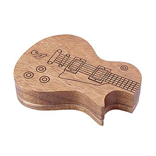 Mumuve Gitarren Pick Box Für Kreative Wiederverwendbare Massivholz Tragbare Gitarren Pick Organizer Aufbewahrungsbox Gitarren Zubehör Gitarren Picks Behälter Plektrum Box Hölzerne Gitarren Pick Box von Mumuve