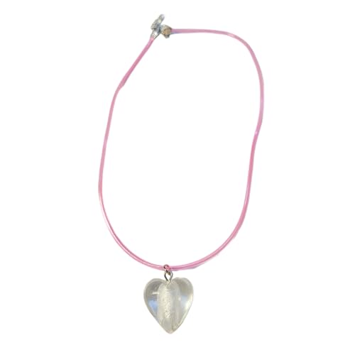 Mumuve Halsketten für Frauen, Y2K Glasur, Herz-Choker-Halskette für Damen, stilvoll, verstellbar, Schlüsselbeinkette, Liebesherz-Anhänger, Halsketten, Paarschmuck, Heart 2cm, Liuli von Mumuve