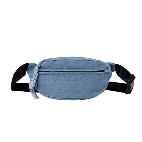 Mumuve Hüfttasche, kleine Umhängetasche, modische Hüfttasche, Harajukus-Stil, Brusttasche mit verstellbarem Riemen, Handytasche, blau, As shown in the picture (1-3cm error) von Mumuve