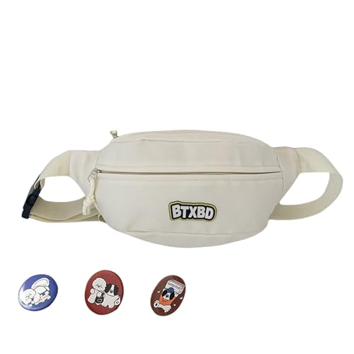 Mumuve Hüfttasche, kleine Umhängetasche, modische Hüfttasche, schöne Brusttasche mit verstellbarem Riemen, schöner Gürtel, weiß, As shown in the picture (error 1-2cm) von Mumuve