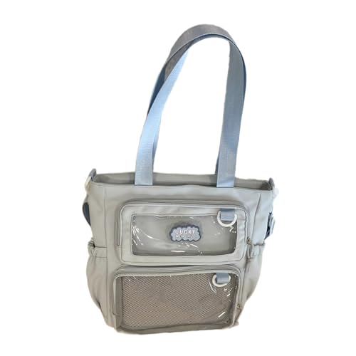 Mumuve Itabag Umhängetasche für japanische Schulmädchen, große Kapazität, transparentes Fenster, Anime-Anstecknadel, Umhängetasche, blau, As shown in the picture (1-3cm error) von Mumuve