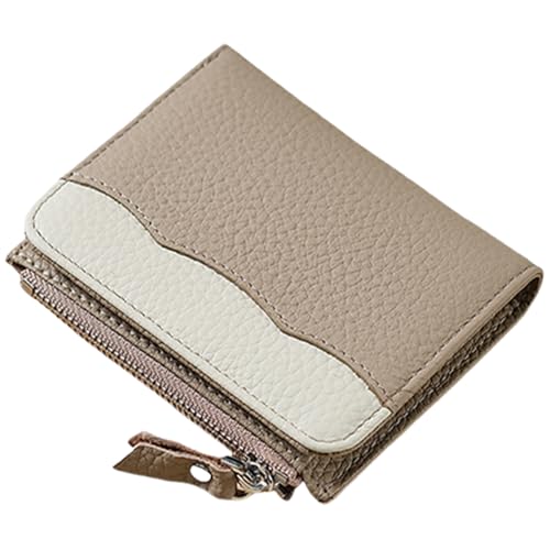 Mumuve Kompakte Damen Geldbörse mit Blockierung PU Leder Kleine Münzbörse Kurze Geldbörse Geldbörsen für Frauen, khaki, As shown in the picture (error 1-3cm) von Mumuve