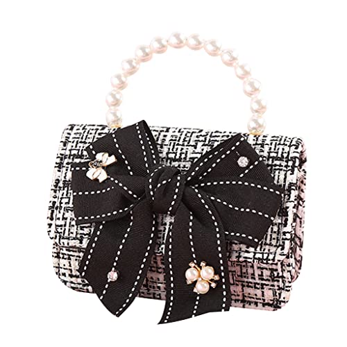 Mumuve Koreanische Kinder-Geldbörsen und Handtaschen Crossbody Mädchen Kunstperlen Hand, Schwarz , 15*11*7cm von Mumuve