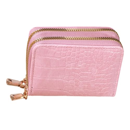 Mumuve Kurze Geldbörse mit geprägtem Muster für Damen, lässiger Kartenhalter aus PU-Leder mit doppeltem Reißverschluss, Mehrfarbig: 18, 11*8*4 von Mumuve