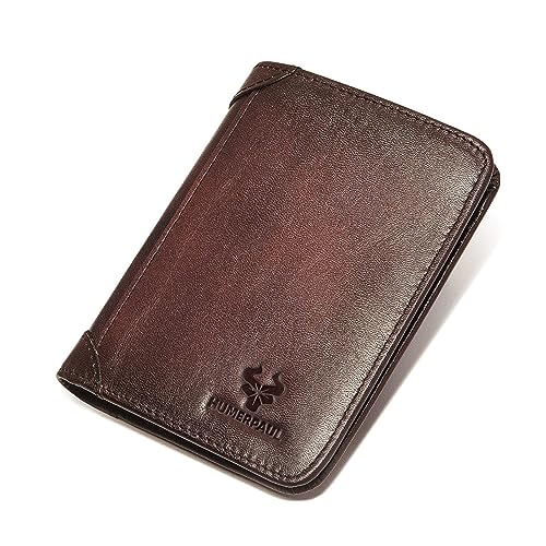 Mumuve Kurze Herrengeldbörse mit mehreren Kartenfächern und Münzfach, stilvoll und praktisch, PU-blockierend, Business, coffee, As shown in the picture (error 1-3cm) von Mumuve