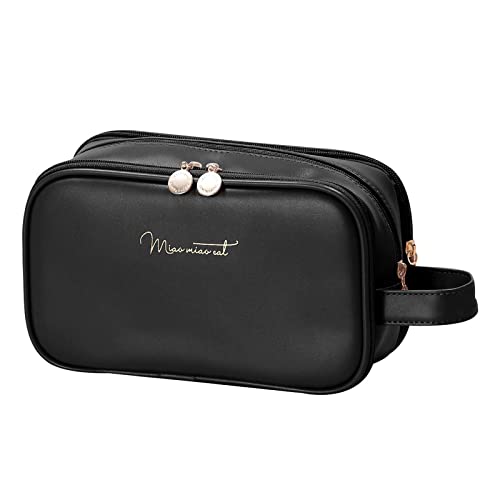 Mumuve Make-up-Tasche, Kosmetiktasche für Damen, Reise-Make-up-Handtasche, große Kapazität für den täglichen Gebrauch, Make-up-Pinsel, Schwarz , As shown in the picture (error 1-3cm) von Mumuve