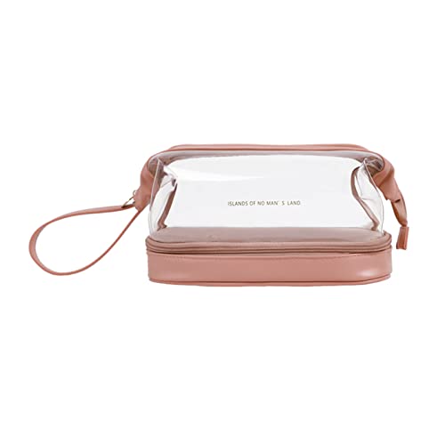 Mumuve Make-up-Tasche mit großem Fassungsvermögen, Reise-Kulturbeutel, Kosmetiktasche, transparent, doppellagig, Aufbewahrung, Oragenizer für Damen, Mehrfarbig: 17, Size:app. 24.5x15x17cm von Mumuve