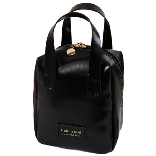 Mumuve Make-up-Tasche mit großem Fassungsvermögen für Damen, funktionale Reise-Kosmetiktasche mit mehrlagiger Aufbewahrung von Toilettenartikeln, Elegant Black, 16.5*9*28cm von Mumuve