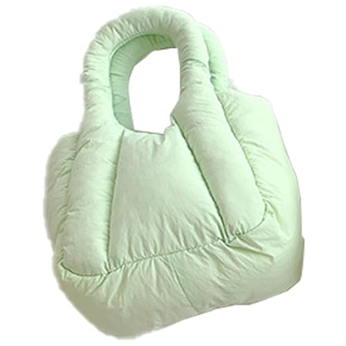Mumuve Modische Damen-Handtasche, plissiert, mit Tragegriff oben, gepolstert, gesteppt, einfarbig, Umhängetasche mit Kette, grün, As shown in the picture (3-5cm error) von Mumuve