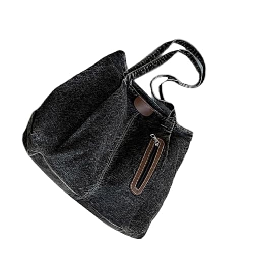 Mumuve Modische Jeans Schultertasche Handtaschen für Frauen Große Kapazität Lässige Handtasche für Strand und Alltag, dunkelbraun, As shown in the picture (1-3cm error) von Mumuve