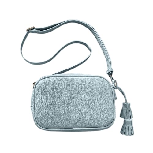 Mumuve Modische Quasten Crossbody Tasche für Damen, kleine quadratische Geldbörse mit verstellbarem Riemen, PU-Leder Schultertaschen, blau, As shown in the picture (1-3cm error) von Mumuve