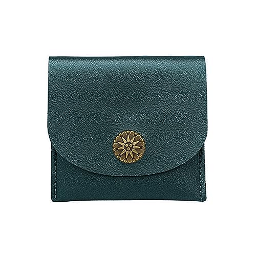 Mumuve Retro-Kurzgeldbörse und tragbarer Kartenhalter aus PU-Kunststoff, grün, Size: app. 10.5x1x10cm /4.13x0.39x3.93in von Mumuve