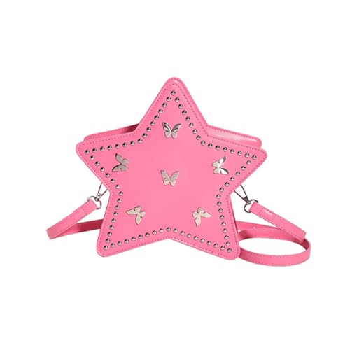 Mumuve Rucksack in Sternform mit verstellbarem Riemen, PU-Leder, lässige Tasche, modische Nieten, Schultertasche für Damen, Teenager, Mehrfarbig: 4, As shown in the picture (error 1-3cm) von Mumuve