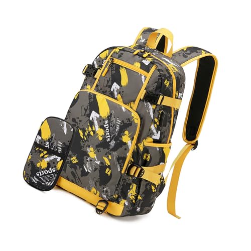 Mumuve Schulranzen Rucksack mit Federmäppchen Set für Jungen und Mädchen Laptoptaschen Große Kapazität Tagesrucksack USB Aufladen, Schwarz , As shown in the picture (error 1-3cm) von Mumuve