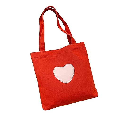 Mumuve Stilvolle Canvas-Handtasche mit Herzmotiv für Damen, Schultertaschen und praktisch, Mehrfarbig: 1, As shown in the picture (error 1-3cm) von Mumuve